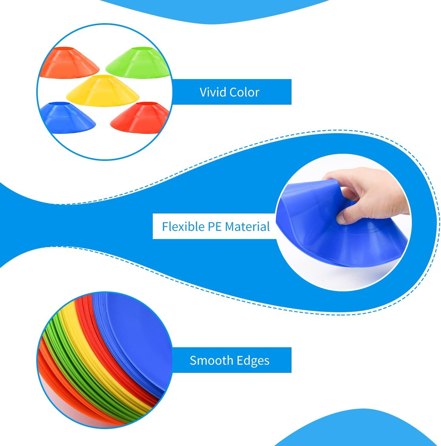 Agility Soccer Cones with Carry Bag and Holder