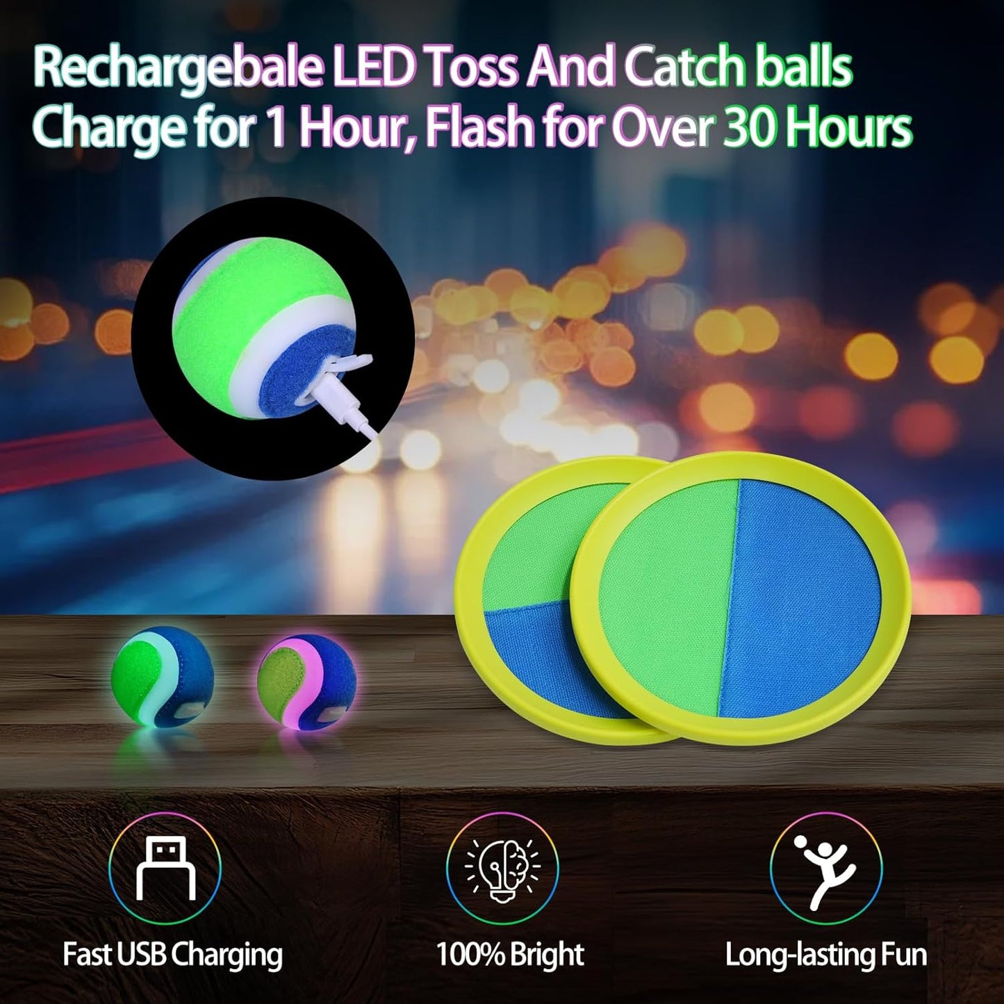 LED Toss and Catch Ball Set